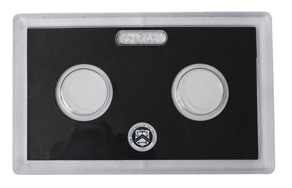 Empty Plastic Lens with Black Molded Insert Holds 2 Quarters