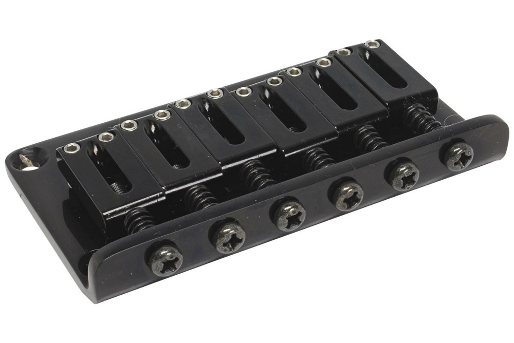 GOTOH GTC101 String Through Fixed Guitar Bridge w/ Brass Saddles - Black