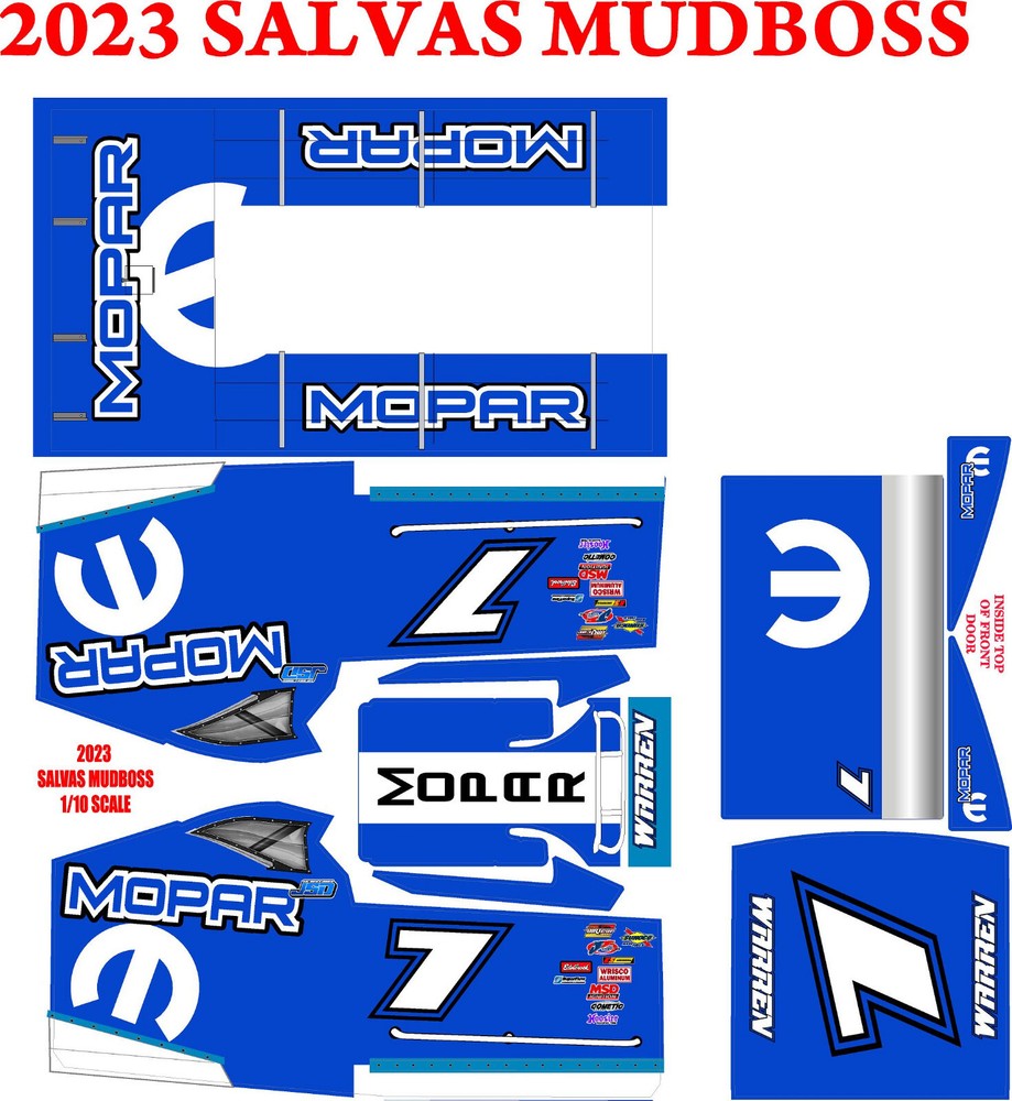 SALVAS MUDBOSS TRAXXAS SLASH MOPAR  THEME WRAP KIT 1X10 SCALE