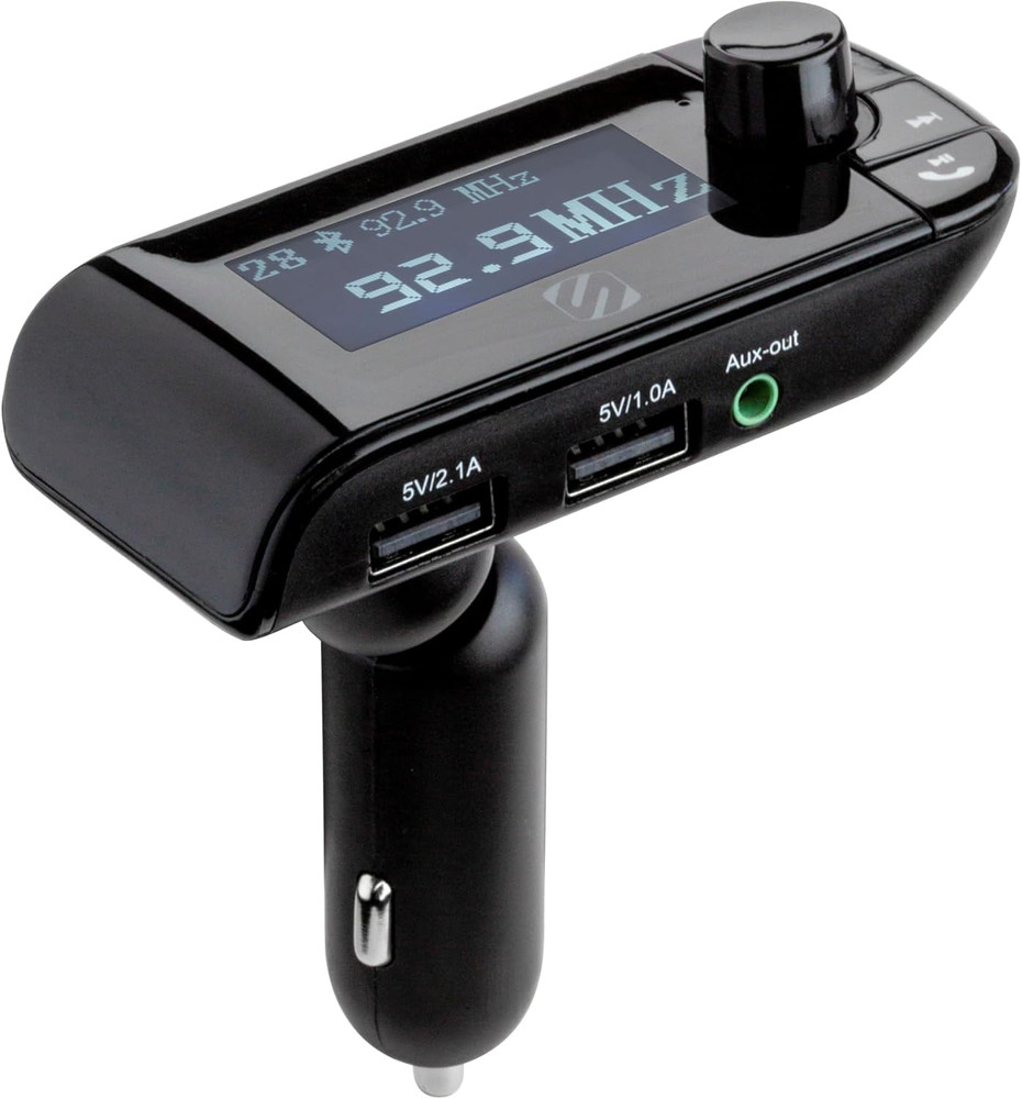 Bluetooth 5.0 FM Transmitter with Dual USB Chargers, LCD, Aux, Hands-Free Car Ki