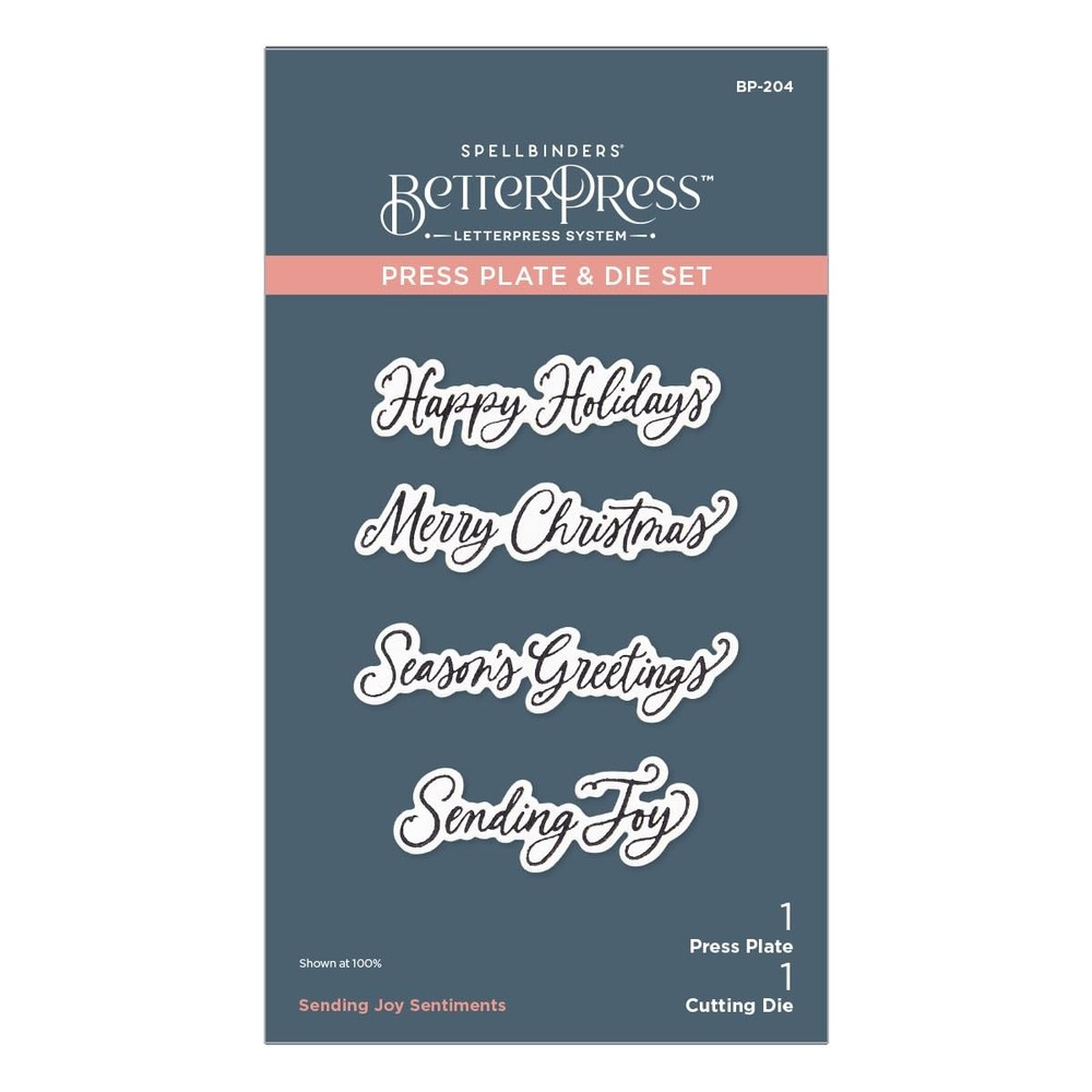Sending Joy Sentiments Press Plate Metal