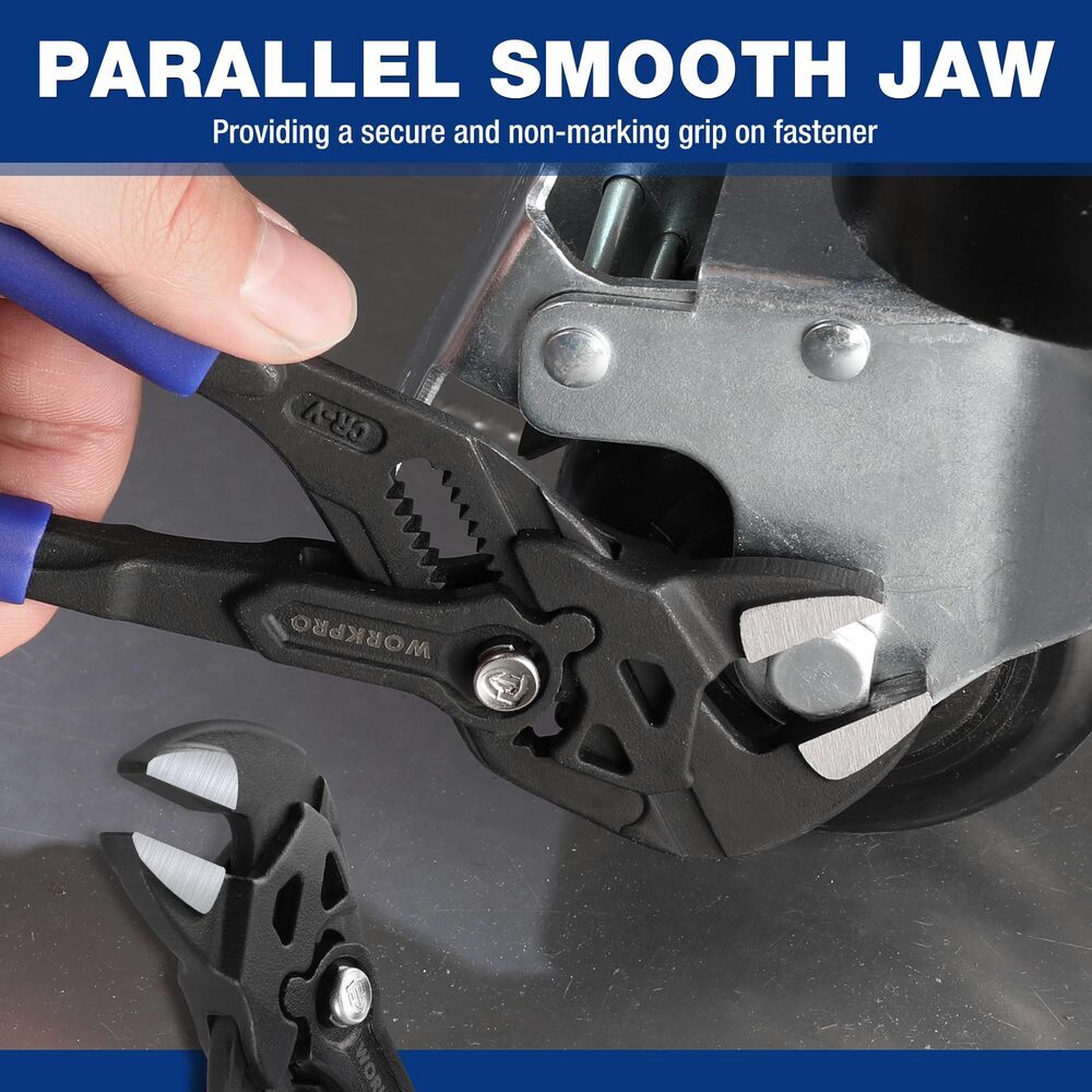 WORKPRO 7" Pliers Wrench CR-V Construction Adjustable Parallel Smooth Jaw Pliers