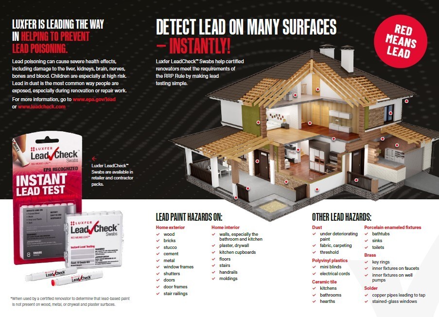 LeadCheck Swabs, Instant Lead Test- Red Means Lead!- Crystal Case