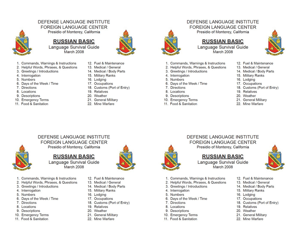 Defense Language Institute DLI BASIC RUSSIAN Text & 600+ MP3 Files Audio CD