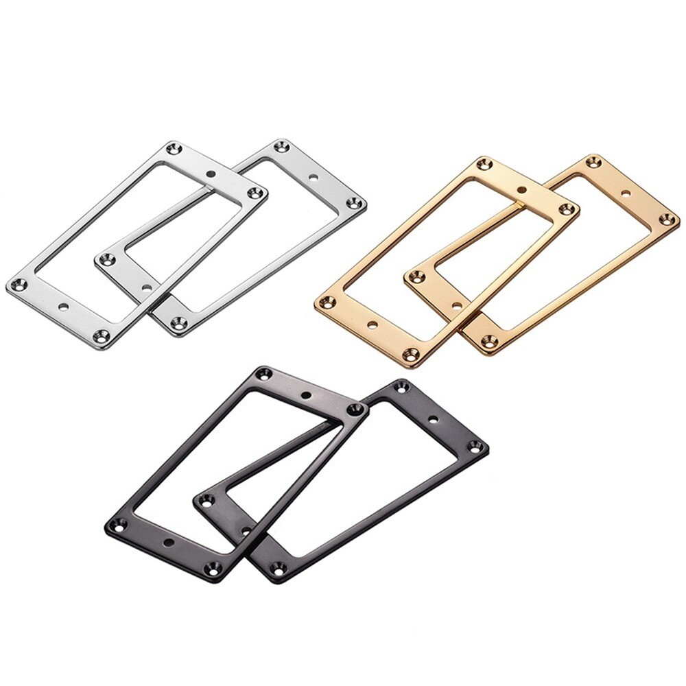 2Pcs Guitar Humbucker Pickup Mounting Ring Frame Bridge Neck Flat Bottom