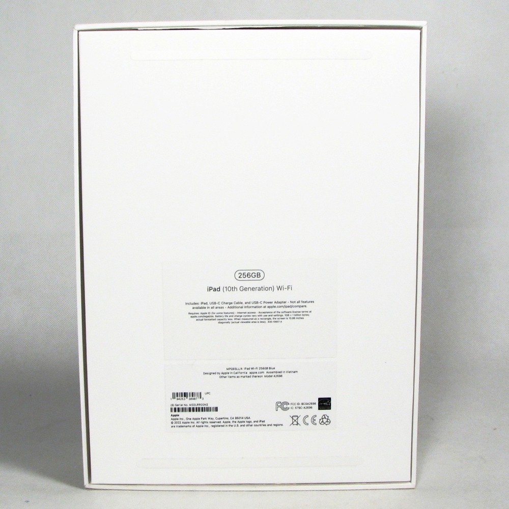 Single iPad Box Silver 10th Generation 256GB Box Only + Insert Stickers