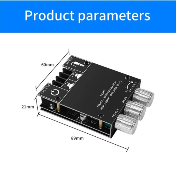 Bluetooth 5.0 Bluetooth Audio Amplifier Modules 2X50W Hi-Fi Amplifier Board