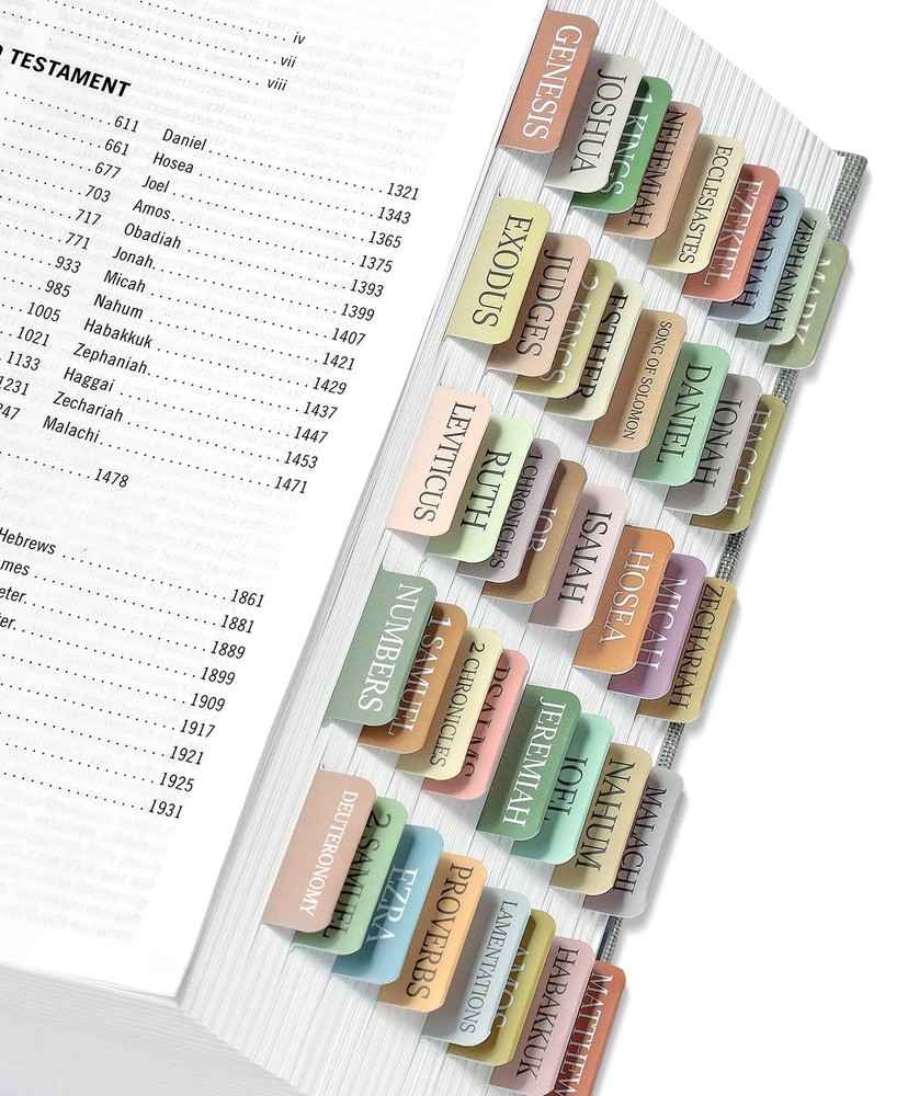 Bible Tabs for Women & Men, Laminated Study Bible, A- Boho