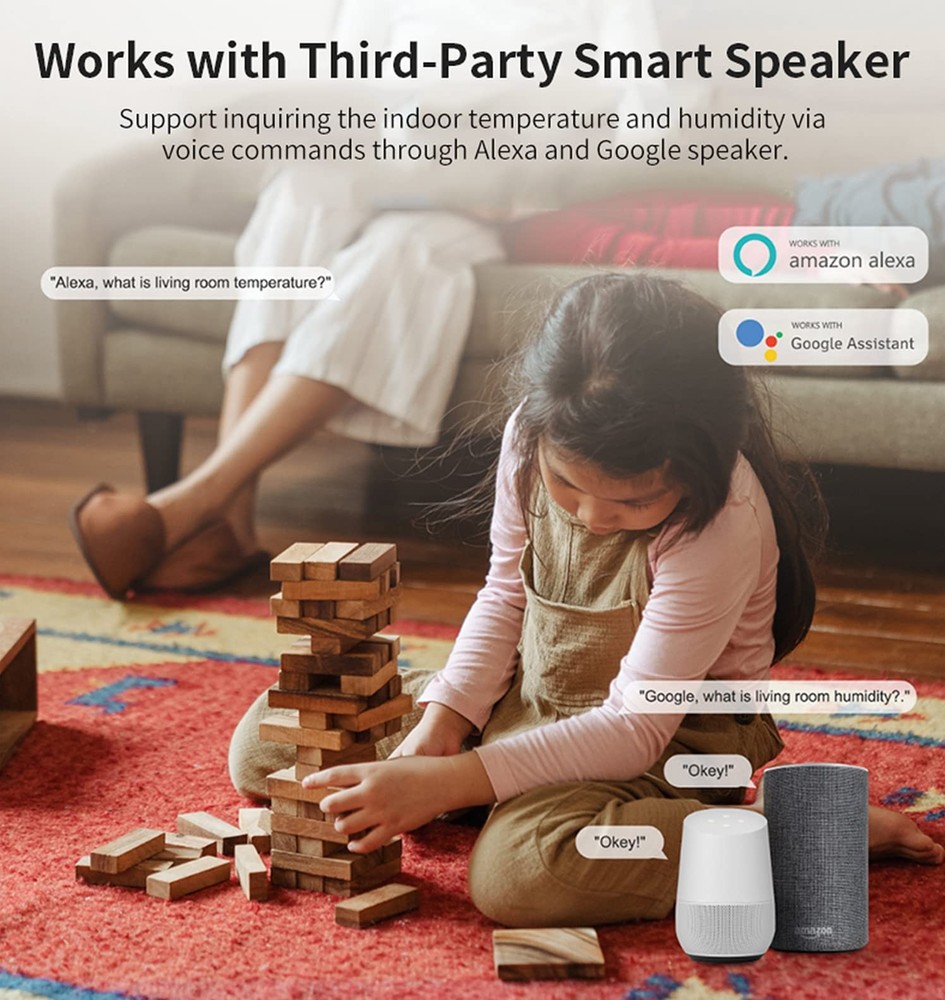 4-Pack WiFi Temperature Humidity Sensor: Wireless
