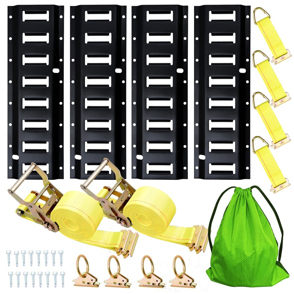 Thickened 2.5mm E Track Tie-Down Rail Kit，15 Pack Includes 4 16"...