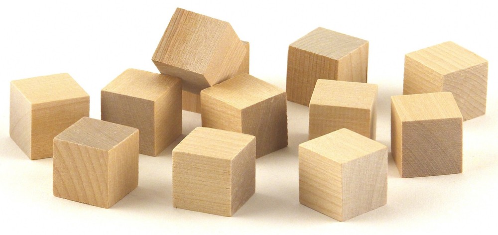 Hygloss Wood Blocks 12/Pkg-1"