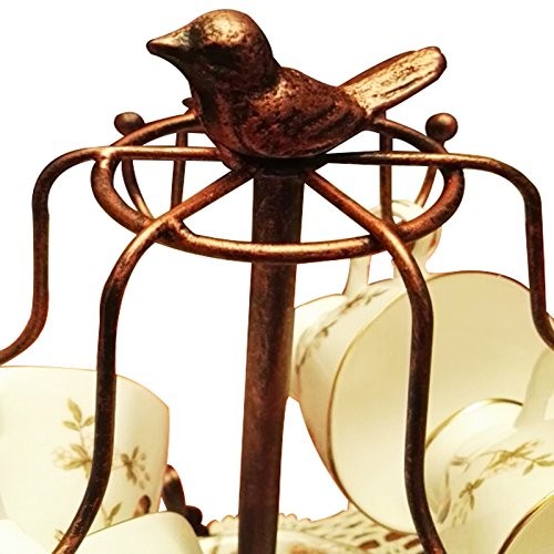 Creation Core Vintage Bronze Iron Coffee Cup Holder Storage Premium Rustic Te...
