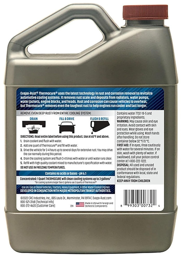 Coolant System Rust Remover 32 Oz CRC Thermocure Vehicle Cooling Systems Removes