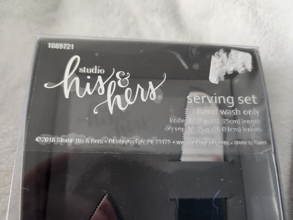 Original Box, Studio His & Hers Wedding Serving Set, Cake Knife w/Server