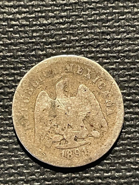Mexican Silver 1891 10 Centavos - 010