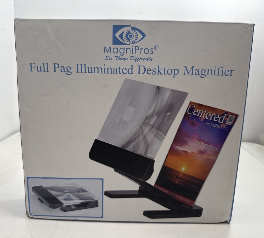 MagniPros Full Page Illuminated Desktop Magnifier