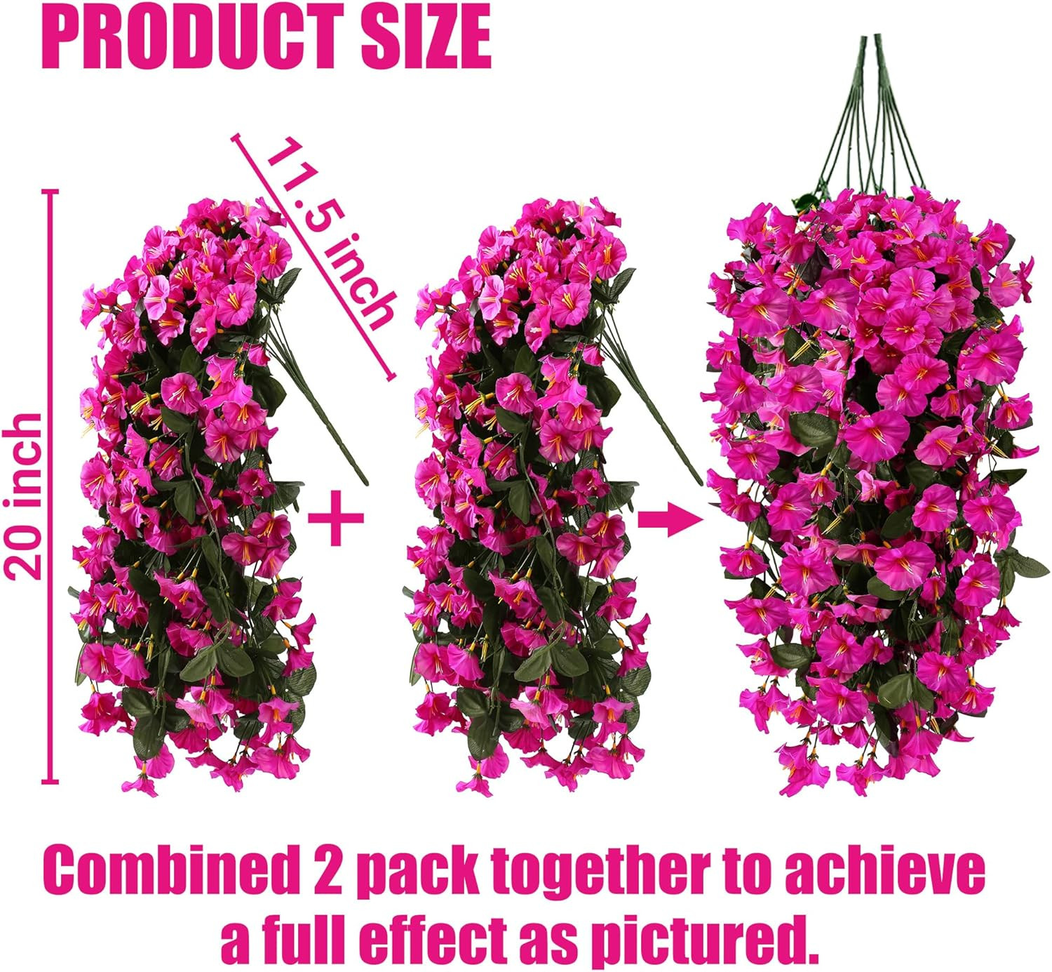 Artificial Fake Hanging Flowers Plants for Outdoor Outside Spring Summer Decorat