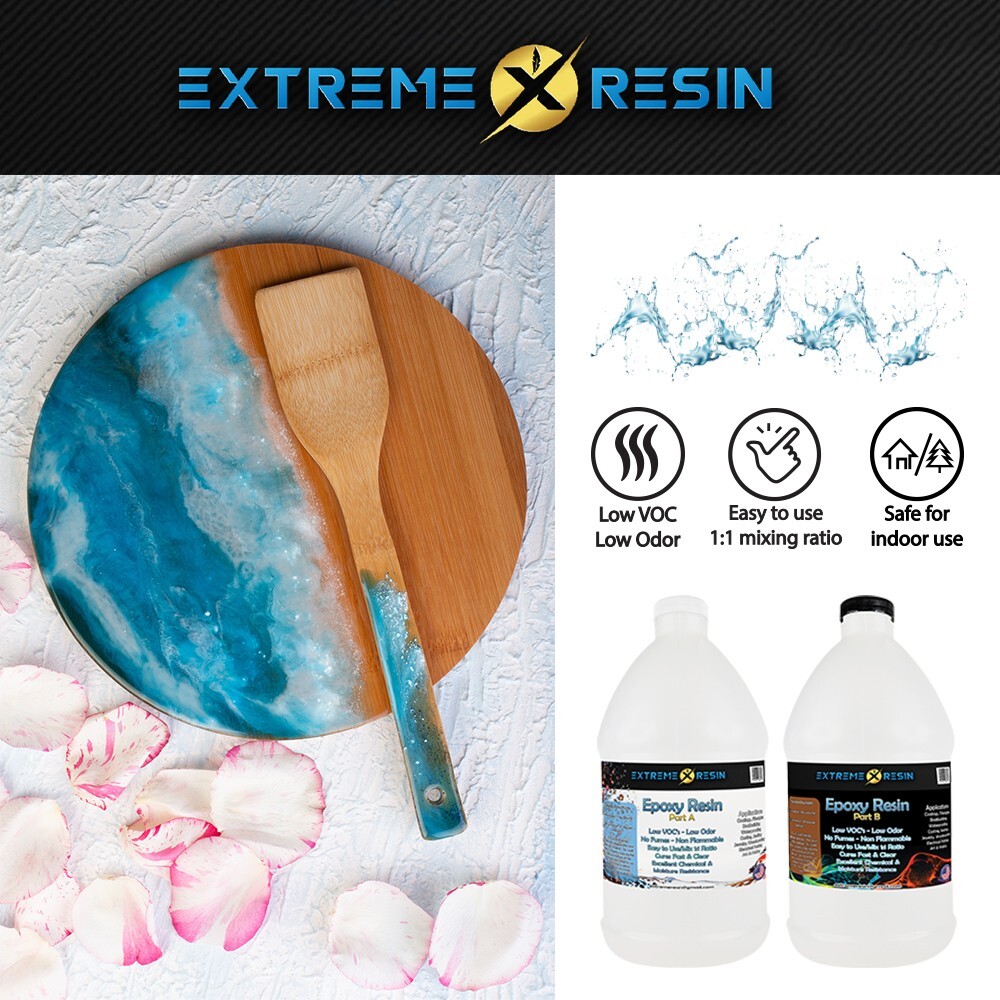 Epoxy resin 1 gallon kit, excellent clarity, clear, easy mixing, free delivery