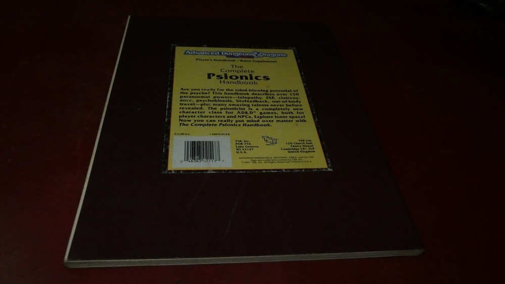 TSR AD&D PHBR5: The Complete Psionics Handbook