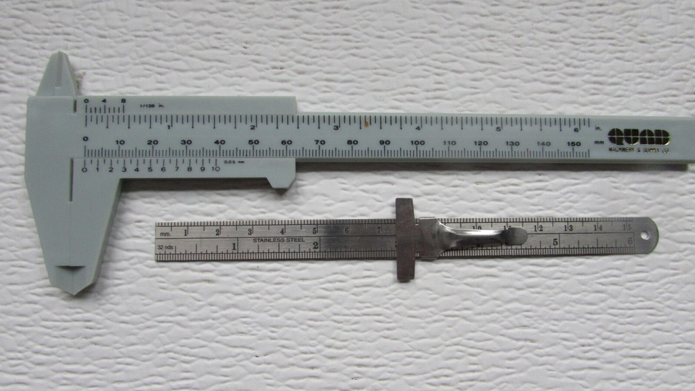 6" PLASTIC CALIPER AND POCKET RULE COMBO