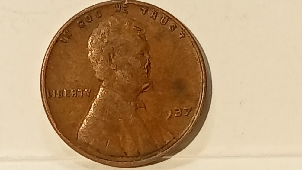 1937 Lincoln Wheat Cent Error Coin Rare Lamination