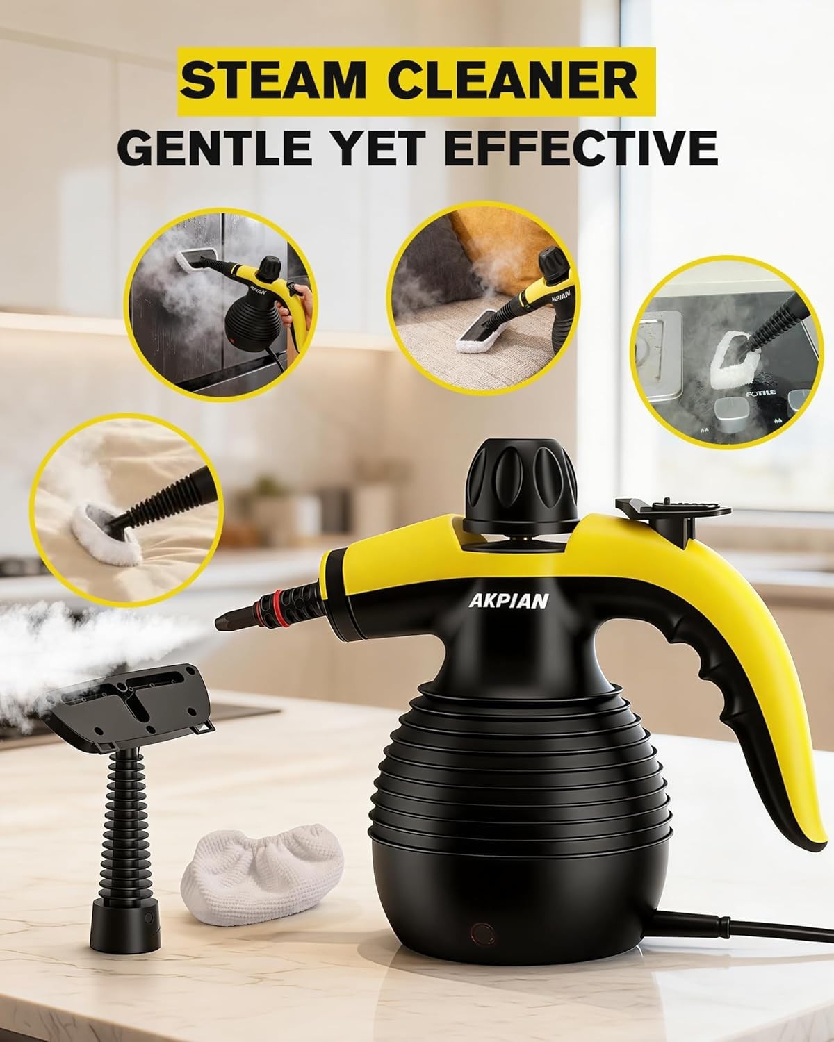 Handheld Steam Cleaner, Steamer for Cleaning, Multipurpose Portable Steam Cleane