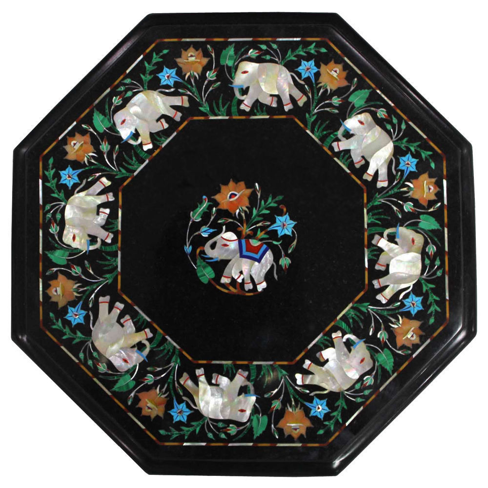 18" Inlay Handmade Work Home Decor Marble Coffee Table Top