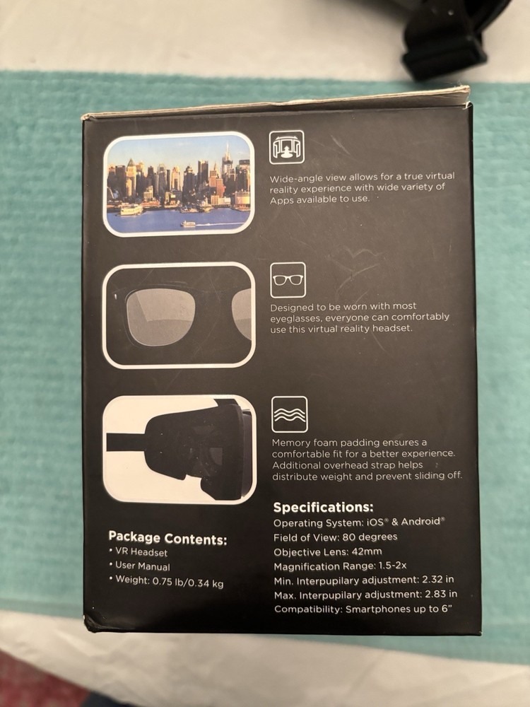 HYPE I-FX BLACK LIGHTWEIGHT REALITY HEADSET ADJUSTABLE HEADSTRAP