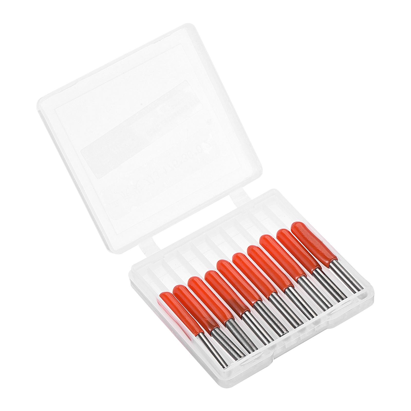 1/8" Shank 0.2mm Tip 30 Degree Carbide Wood Engraving Bit CNC Router Tool 10pcs