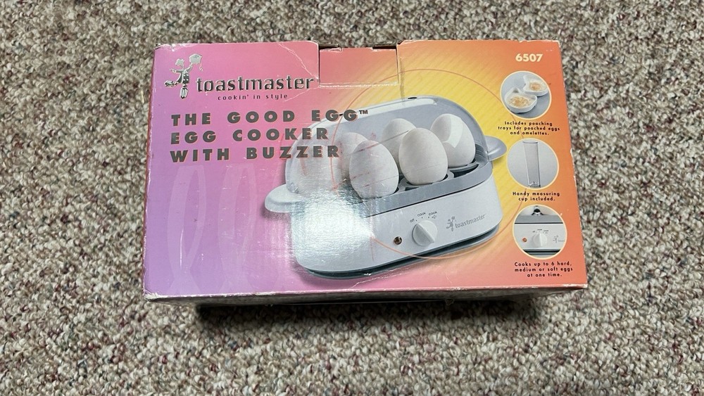 Toastmaster The Good Egg Electric Egg Cooker with Buzzer Model 6507 Boxed