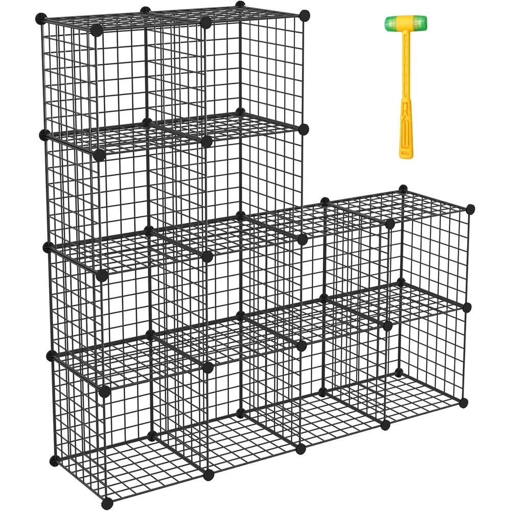 TUMUCUTE Wire Storage Cubes, Metal Storage Shelves Bookshelf, Stackable Modular