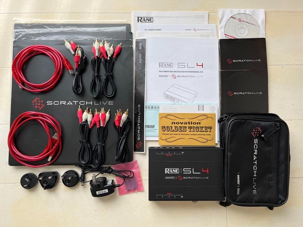 RANE SCRATCH LIVE SL4 Digital DJ System Audio Interface Serato Full Set Vinyl CD
