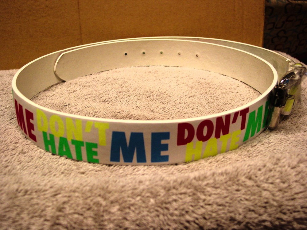 DONT HATE ME LEATHER BELT AND BUCKLE