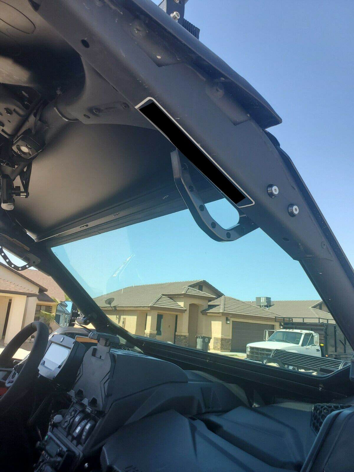 HECASA Glass Windshield Black Full Size For Can Am Maverick X3 UV Protect
