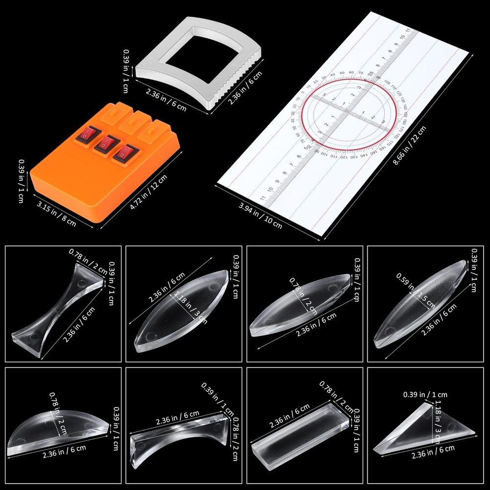 1 Set Multifunction Optical Experiment Kit Prism Reflector Refraction Physics