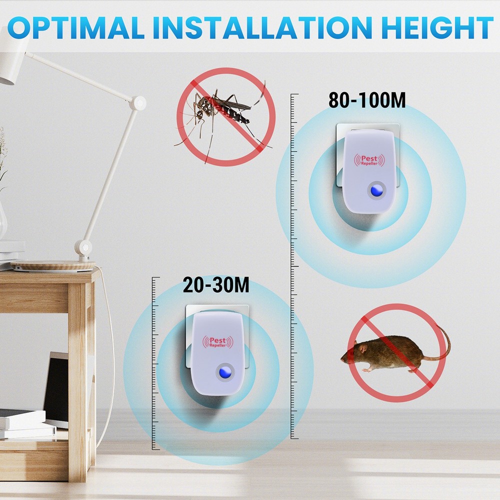 Ultrasonic Pest Repeller Plug in - Electronic Insect Mice Bug Control Defender