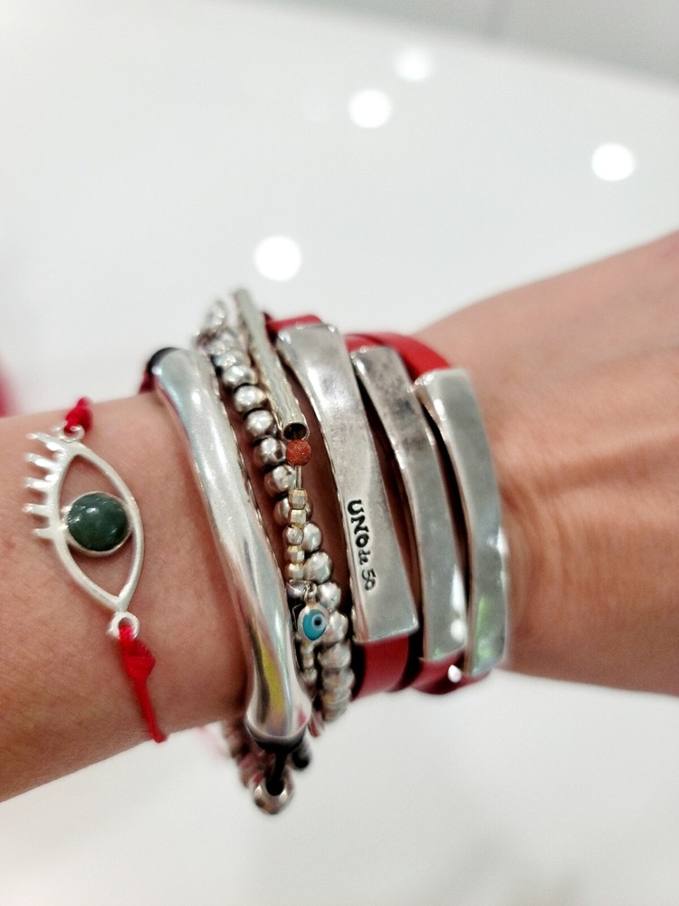 Unode50 Wraparound Red Leather Bracelet 100%Spain