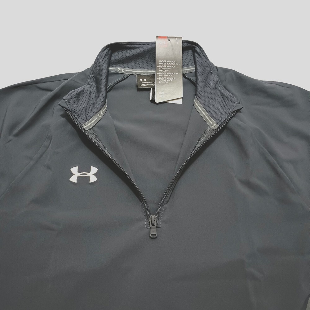 New Under Armour ¼ Zip Coach's Pullover Small Storm Tech Men's Squad Grey