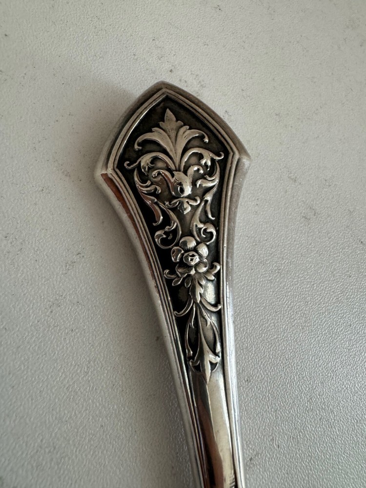 Antique Webster Sterling Silver Handle Button Hook Floral & Scrolling Decoration