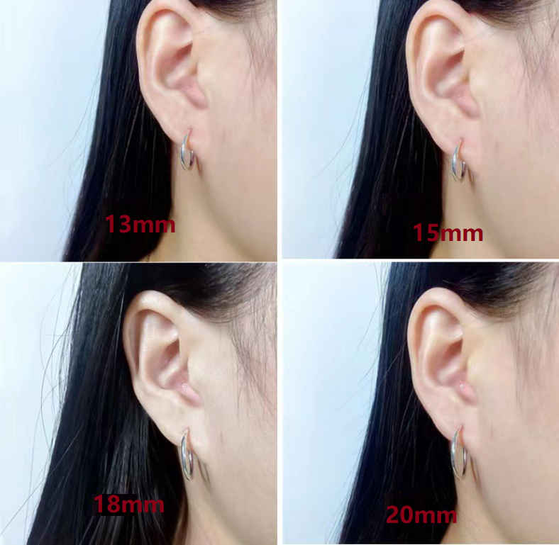 2Pcs SOLID STERLING SILVER PLAIN 1.2MM THICK ROUND ENDLESS HOOP 7-25MM Gift PE16