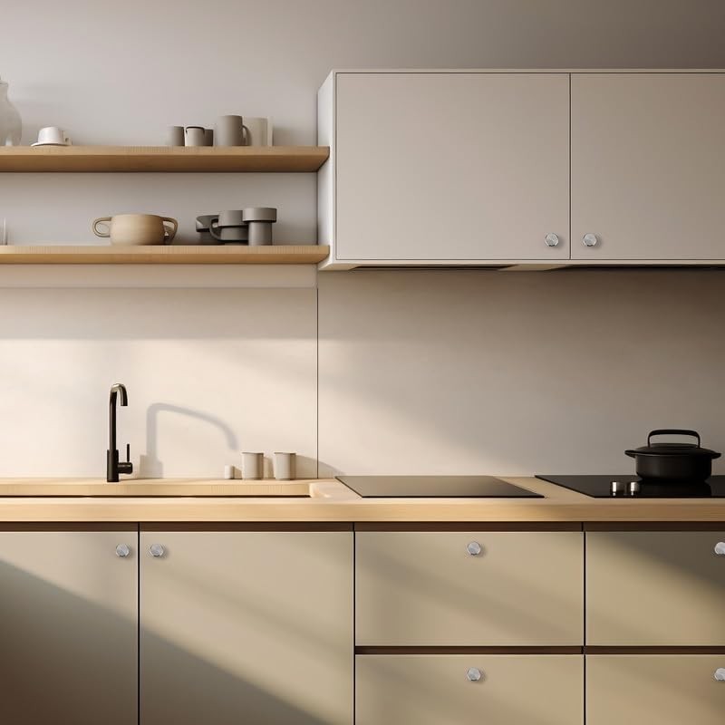 25 PCS Round Stainless Steel Knurled Single Hole Knobs Brushed Nickel Pulls