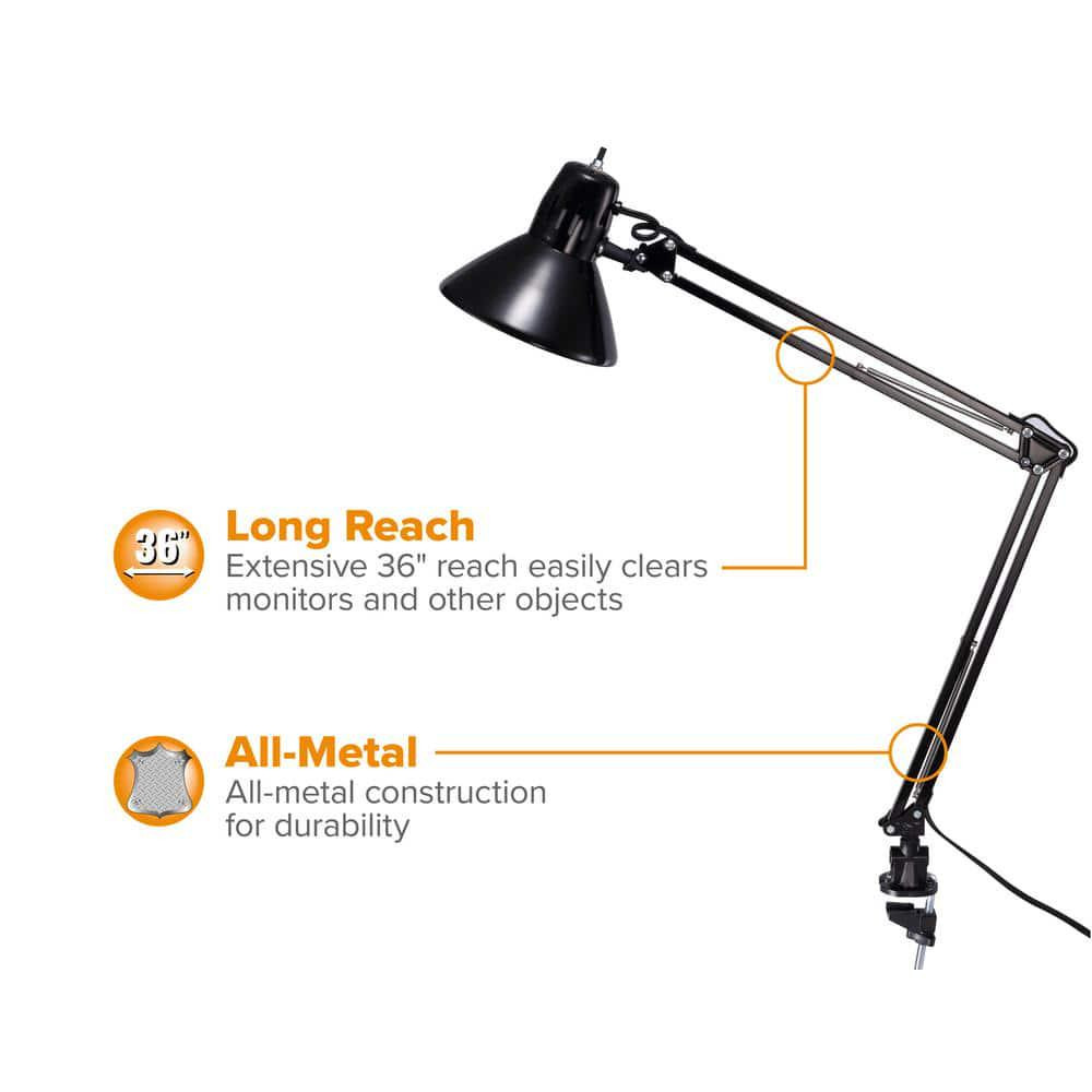 Bostitch Office LED Swing Arm Desk Lamp with Clamp Mount - 36''