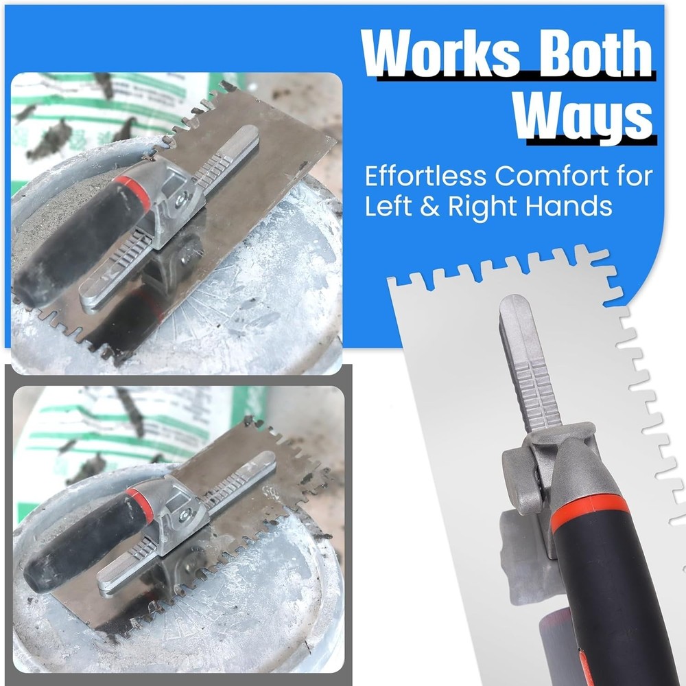 Switchable Notch Trowel Set 8-Piece Kit - Time-Saving No-Swap System, Profession