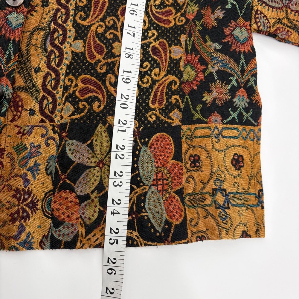 Van Heusen XL Multicolor Tapestry Jacket Patchwork Floral Boho Button Front