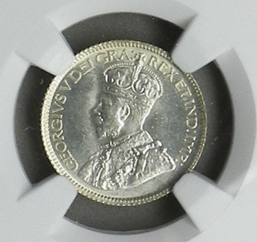 CANADA 1920 10 CENTS, NGC MS 64