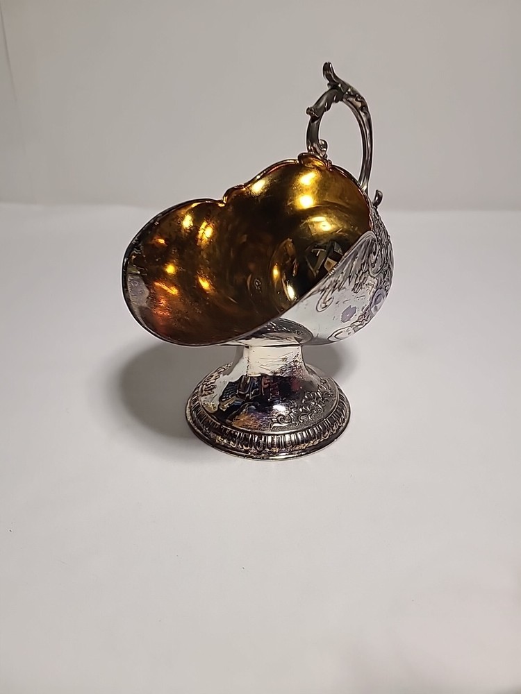 Vintage Sugar Scuttle E.P.ZINC Silverplate Alloy Japan