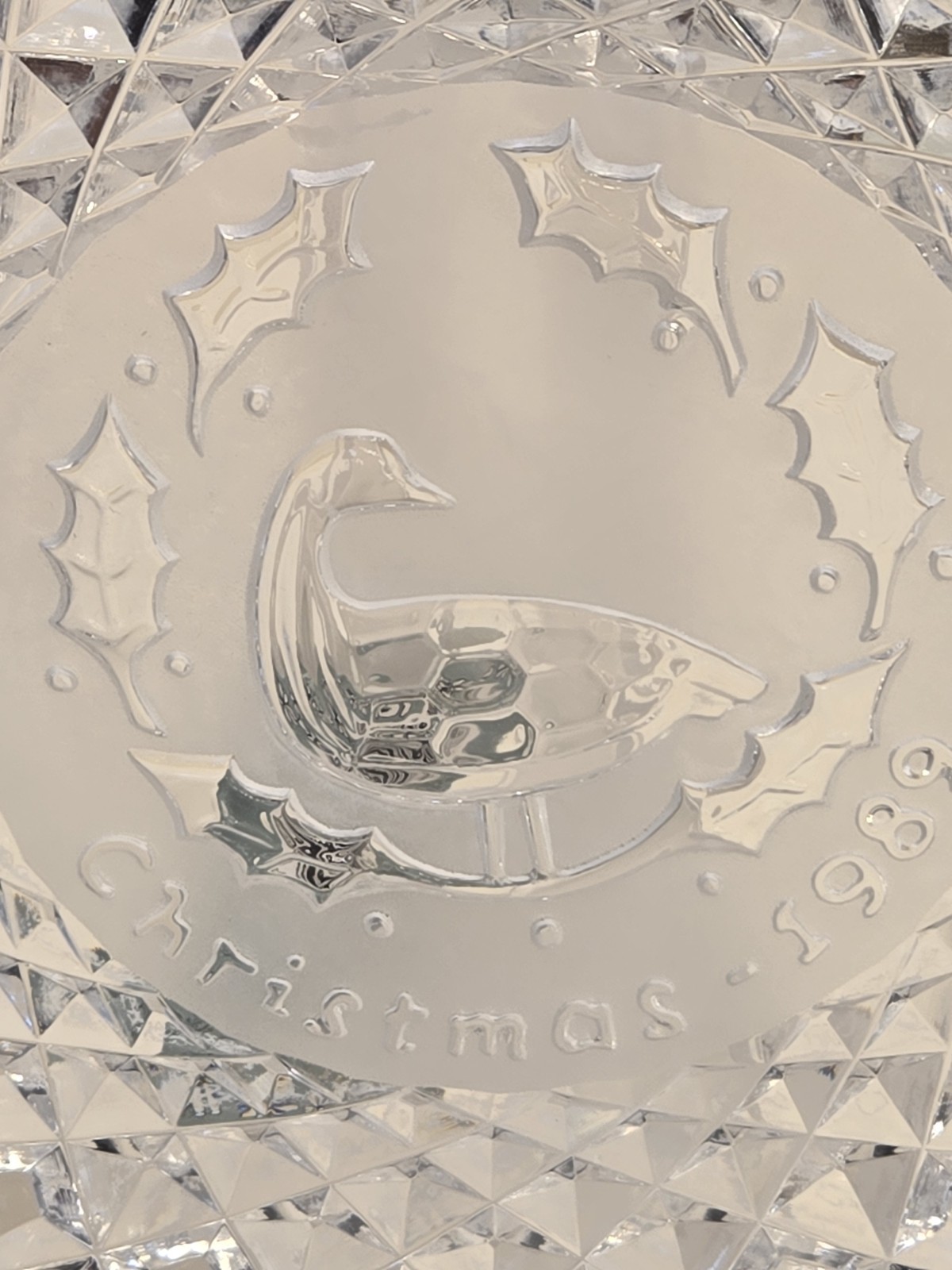 VTG Waterford Cut Crystal 12 Days Of Christmas 8" Diameter Christmas 1989 & 1992