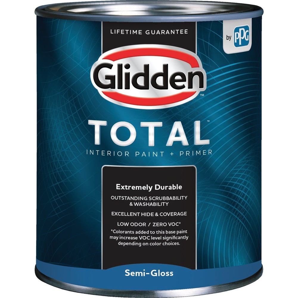 Glidden Total Interior Paint + Primer Semi-Gloss Ultra Deep Base Quart Glidden