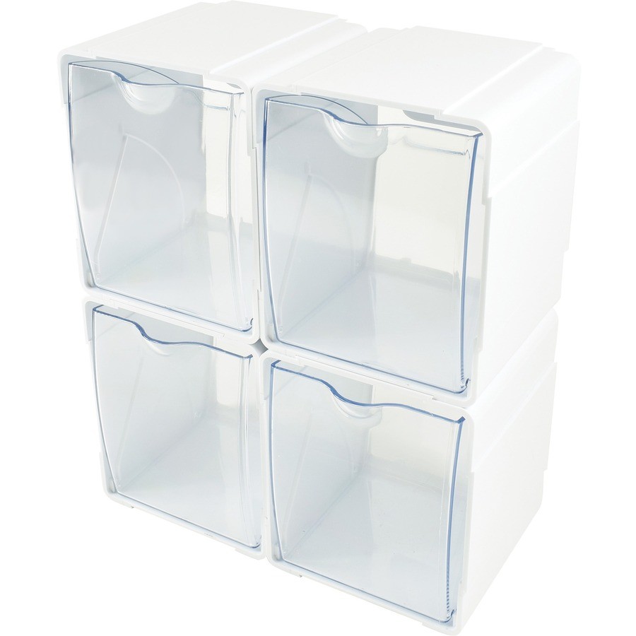 Deflecto DEF421103 Desktop Storage Bin 4 Compartment White