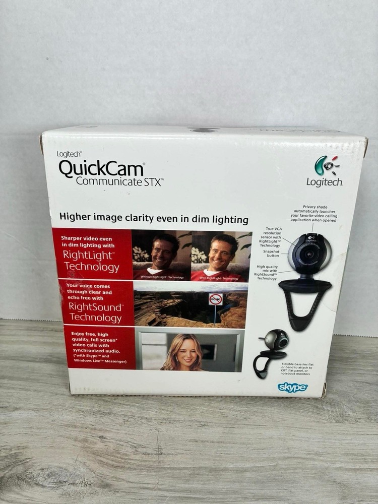 Logitech 2005 QuickCam Communicate STX Computer Webcam Video USB Black New
